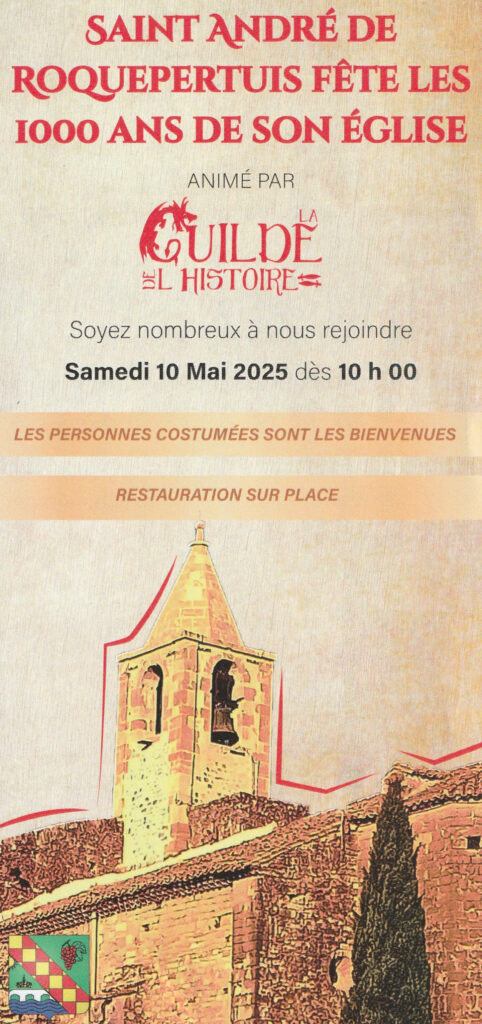 Programme Saint-André-de-Roquepertuis millénaire église - recto